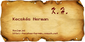 Kecskés Herman névjegykártya