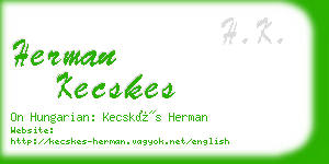 herman kecskes business card